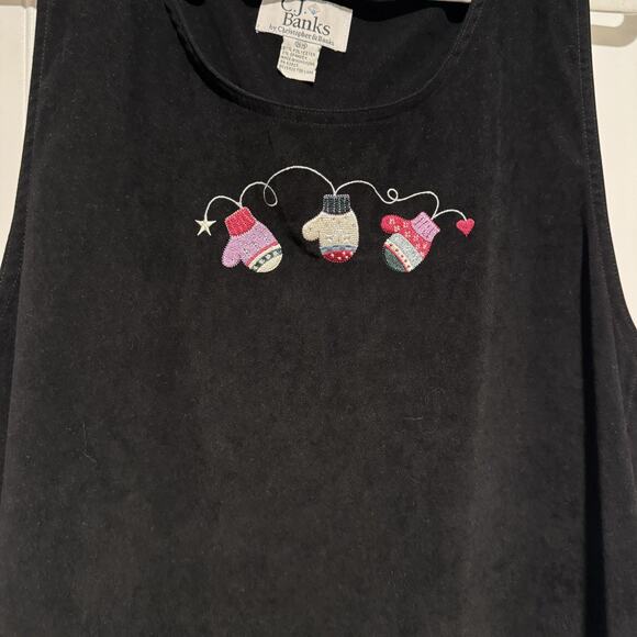 Christopher Banks Jumper Dress Winter Mitten Embroidery Plus Size 16W - Picture 2 of 7